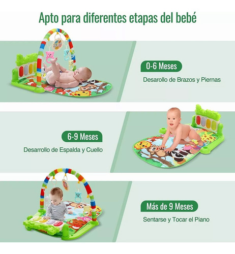 Gimnasio Para Bebes Con Piano Para Patear Y Jugar, Tapete