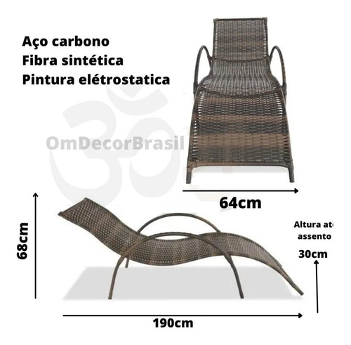Imagem 7 de 10 de Espreguiçadeira Piscina Fibra Sintética Copacabana