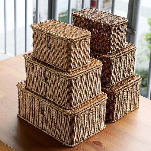Cesta De Almacenamiento Con Tapa De 29cmx21cmx15cm
