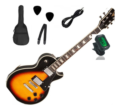 Kit Guitarra Les Paul Phx Lp-5 Sunburst + Acessorios Cor Preto Material Do Diapasão Madeira De Bordo Orientação Da Mão Destro