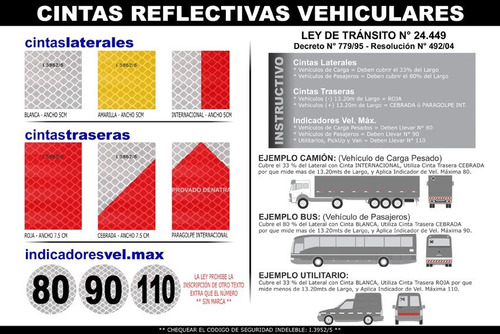 Imagen 4 de 6 de Kit Combo Vtv Para Utilitarios= Circulo Y Cintas Reflectivas