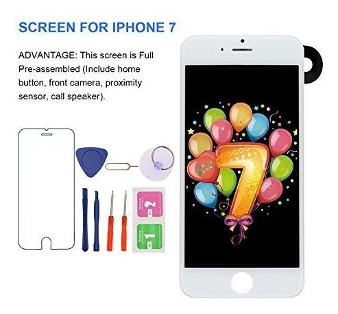 Reemplazo Pantalla iPhone 7 Blanco 4,7 Lcd Tactil 3d Sensor