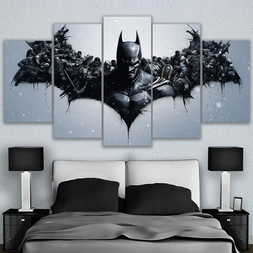 5 Cuadros Decorativos Batman Face Logo  Diseño Hogar Arte