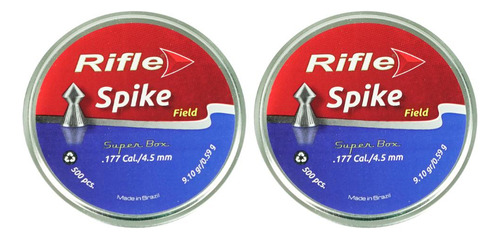 2x Latas De Chumbo Rifle Spike Field Calibre 4.5mm