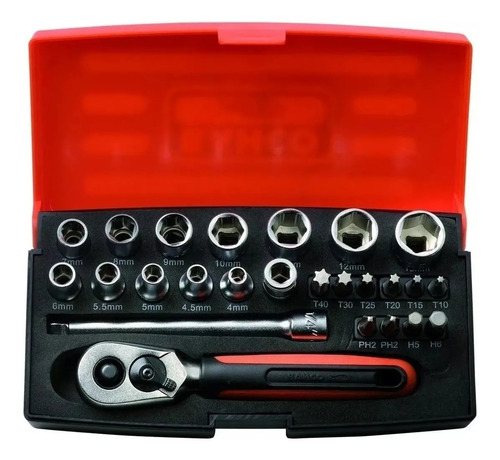 Juego Set Tubo Bocallave Bahco Torx Allen Bahco 25pzs 1/4