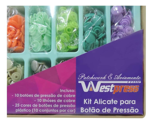 Imagem 2 de 7 de Kit Alicate De Pressão 3 Em 1 Com 250 Botões, Ilhós E Metal