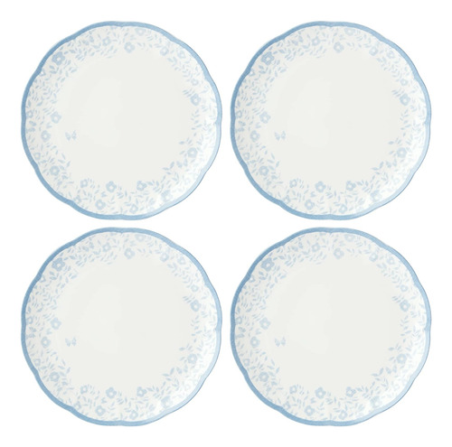 Set De Platos Porcelana 16.12 Cms Juego De Redonda 4 Pzs