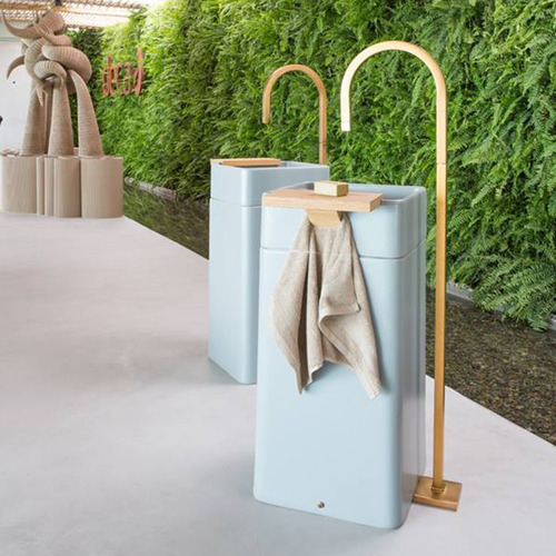 Imagen 3 de 8 de Mueble Diseño Lavadero Cuadrado Bacha Jardin Exterior L26