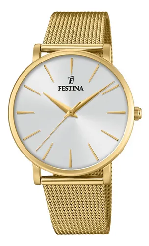 Reloj Festina Dama F20605.1 sumergible malla de acero cronógrafo con cubics