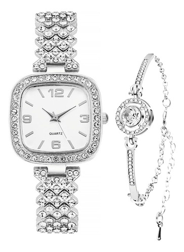 Adsbiaoye Moda Lujo Vintage Diamante Cuadrado Reloj Dial Cua