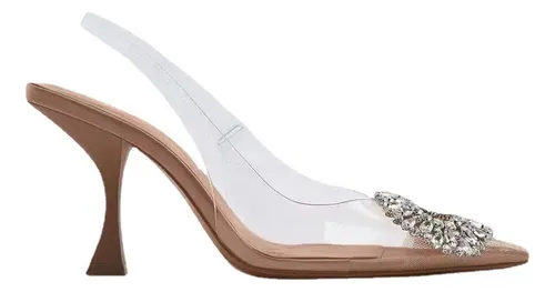Zapatos tacon ancho transparente hotsell