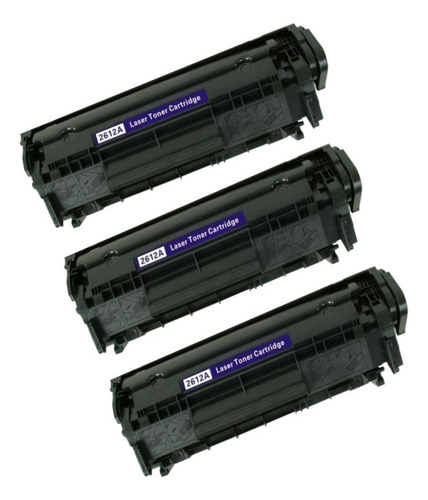 Kit 3 Toner Compativel Q2612a 2612a 12 M1319 1319 M1319f Tinta Preto