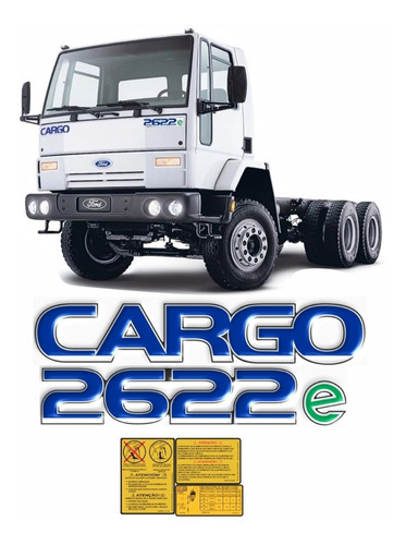 Kit Adesivo Compatível Com Ford Cargo 2622e Emblema Kit70 Cor PADRÃO
