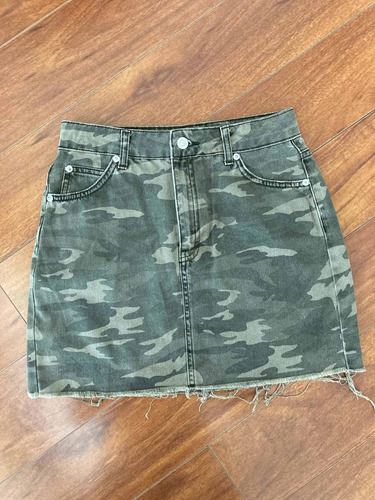 Falda De Jeans Estilo Militar Top Shop Talla 36