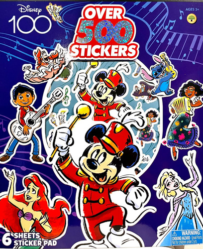 Disney 100 Libro De Más De 500 Stickers Stitch La Sirenita 