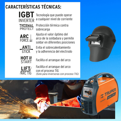 Combo Soldadora Inversora 160a Mascara De Soldar Electrodos