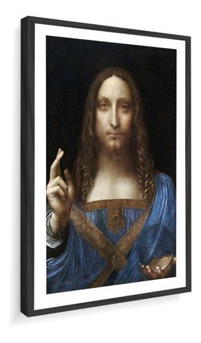 Quadro Decorativo Da Vinci Salvador Mundo Jesus 60x88