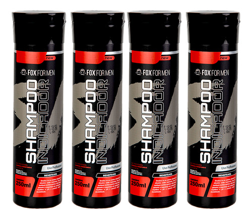 Shampoo Indicador 250ml - Fox For Men - 4 Unidades