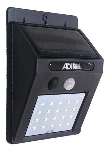 Lámpara Solar Led Sensor De Movimiento Adir 10451 Estructura Negro