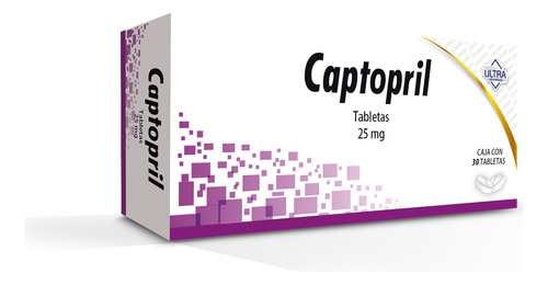 Captopril Tabletas 25 Mg, 30 Tabletas