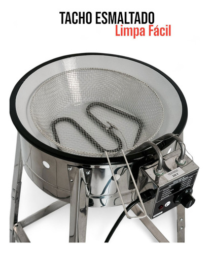 Tacho Pasteleiro Ipê Cozinhas Elétrico Esmaltado 16pol C/ Pé Cor Inox 220v