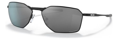 Óculos de sol Oakley Savitar Standard armação de titânio cor satin black, lente black de plutonite prizm, haste satin black de titânio - OO6047
