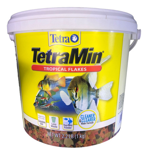 Alimento Escamas Peces Tropicales Tetra Min 1kg 2,2 Lb Balde