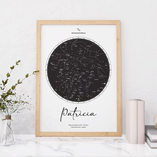 Set X2 Cuadros Carta Natal + Mapa De Estrellas Personalizado