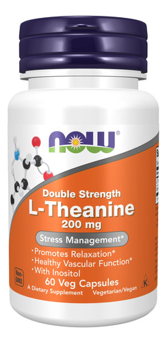 L-theanine 200 Mg 60 Cápsulas Vegetales Now