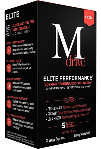 Suplemento De Rendimiento De Élite Mdrive 90 Cápsulas