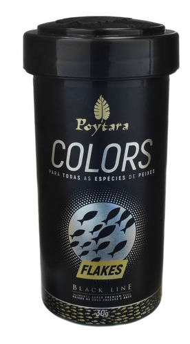 Ração Para Peixes Black Line Colors Flakes 30g Poytara