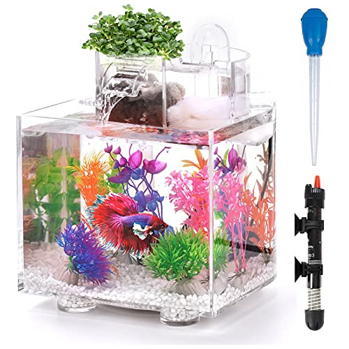 Betta Fish Tank, Acuario De 1.6 Galones, Sistema De Cultivo 