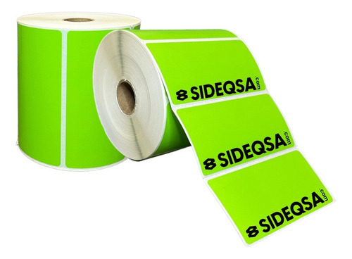 Rollo De Etiqueta Termica 4x2 (102x51) Verde Limon C/1000