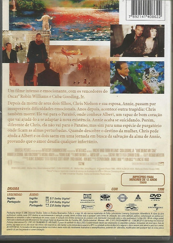 Dvd - Amor Além Da Vida - Robin Williams - Annabella Sciorra (Usado)