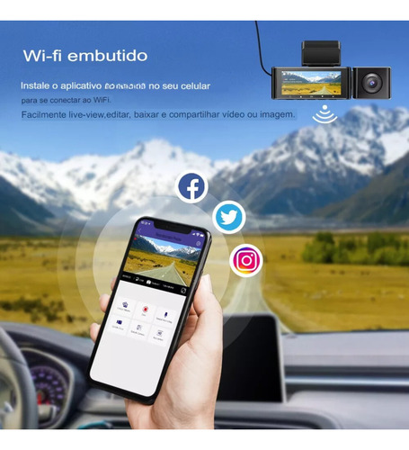 M550 Câmera Veicular 4kgps Ideal Para Uber/99