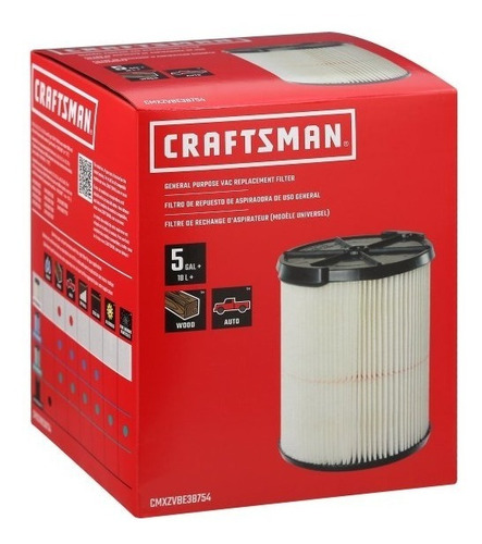 Craftsman Filtro Original Aspiradoras De 6, 8, 9, 12, 16 Gal