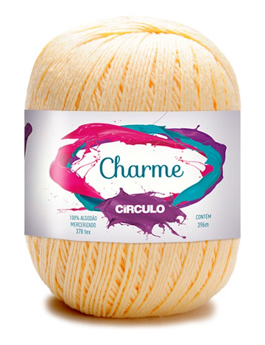 Linha Charme Círculo 150gr Crochê Tricô 100% Algodão 396mts Cor Amarelo Candy