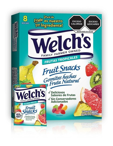 Gomitas Sabor Frutas Tropicales Welch's Snacks Pack 8 Bolsas