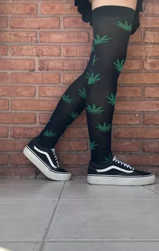 Calcetines cannabis blanco rosa cortos mujer