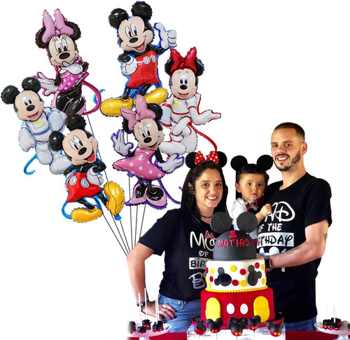 6 Pcs Minnie Mickey Party Globos, Suministros Para La Fiesta