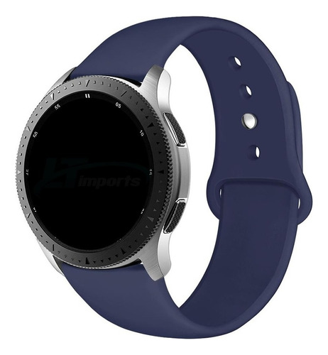 Pulseira 22mm Sport Lisa Para Samsung Gear S3 Frontier Cor Azul-marinho