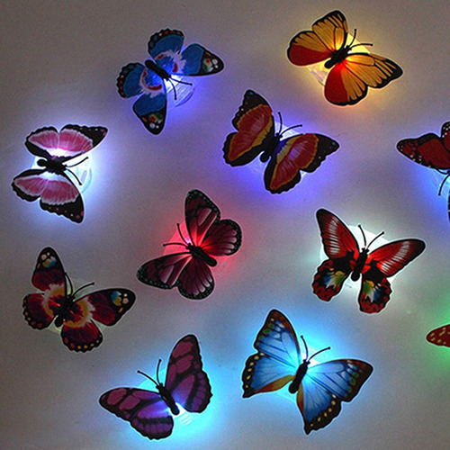 Luz Noche Mariposa Led Creativa Cambio Color Decoracion Para