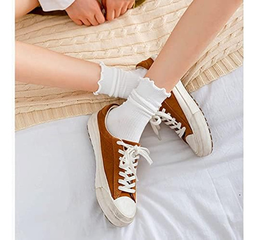 Sockfun Calcetines Con Volantes Calcetines De Encaje Con Con