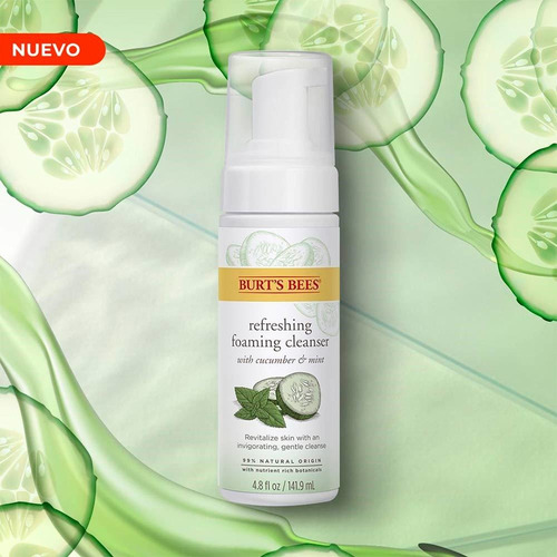 Imagen 4 de 6 de Espuma De Limpieza Burt's Bees Refrescante Con Pepino 142 Ml