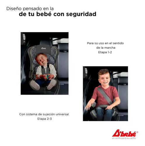 Autoasiento Booster D Bebe Maxi 2 En 1 Color Negro Negro