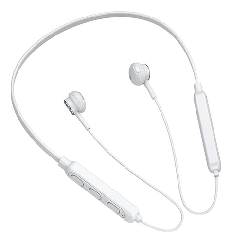 Audífonos De Cuello Kimhi Bluetooth Inalámbricos Deportivos Color Blanco, Auriculares Magnéticos Estéreo, Manos Libres Con Micrófono Para Correr