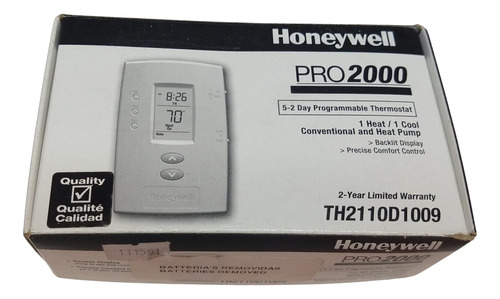 Termostato Honeywell Th2110d1009 Pro 2000 Programable 5+2