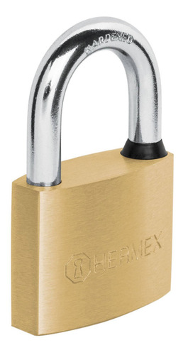 Candado Lat. Pulido 40 Mm Tubular Hermex 43303 Color Dorado