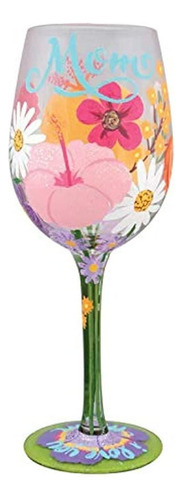 Enesco Designs By Lolita I Love You Mom Flowers Copa De Vino