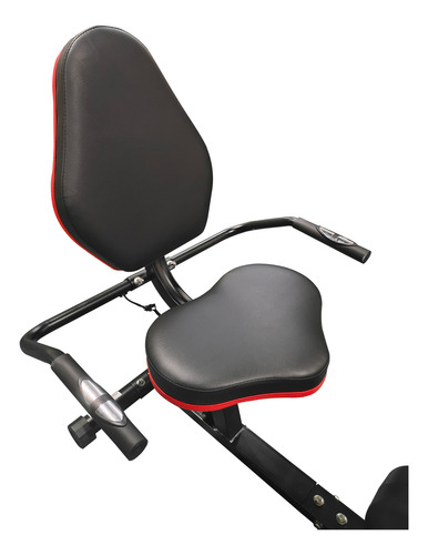 Bicicleta Fija Horizontal Alma Bikes Ab2103 Pulso + Display Negro Combinado Con Rojo